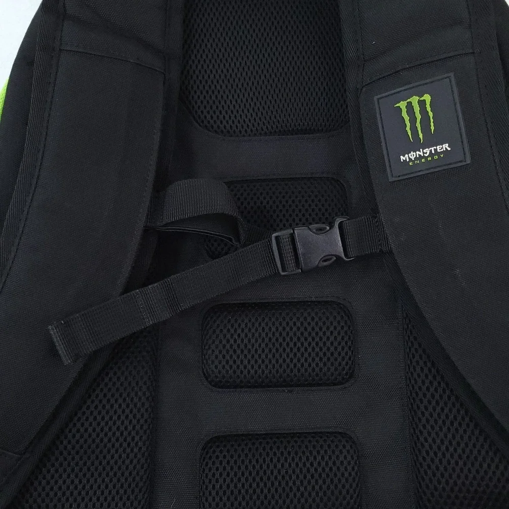 Official Monster Energy Black Promo Padded Backpack with Zippers Pockets Laptop